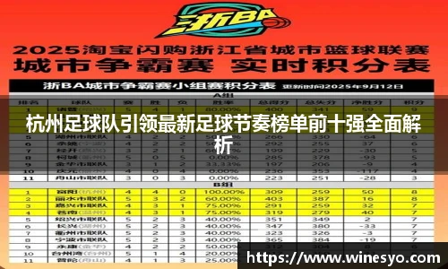 杭州足球队引领最新足球节奏榜单前十强全面解析